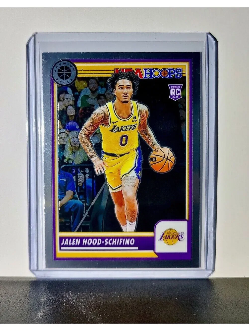 Jalen Hood-Schifino 2023-24 Panini Premium Stock NBA Hoops #19 Rookie LA Lakers